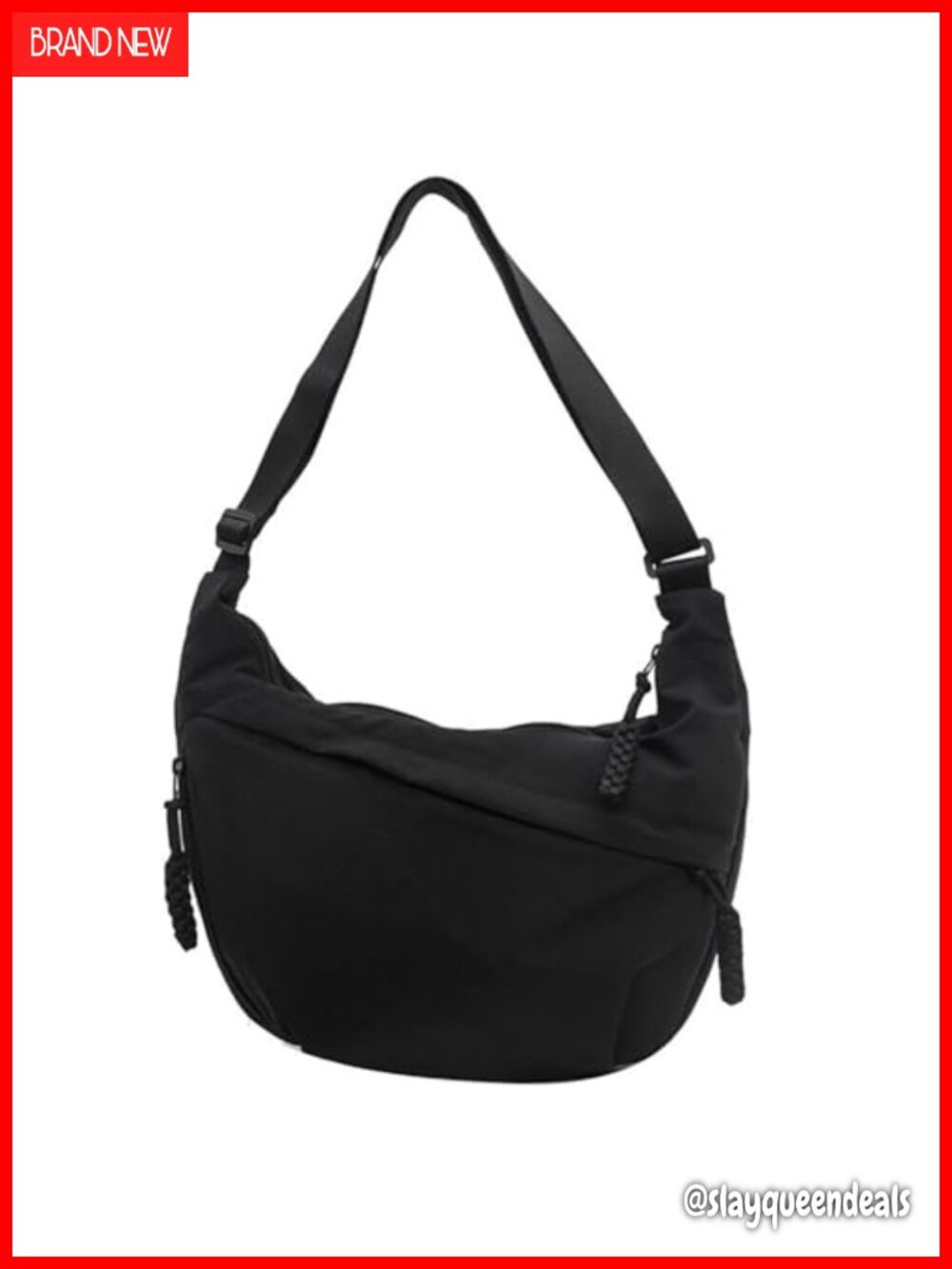 Nylon Crescent Crossbody Hobo Shoulder Bag Multi-Pocket